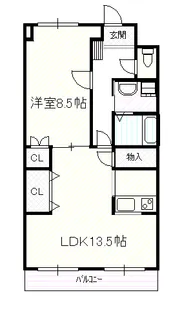 高知県高知市大津乙【マンション】の間取り
