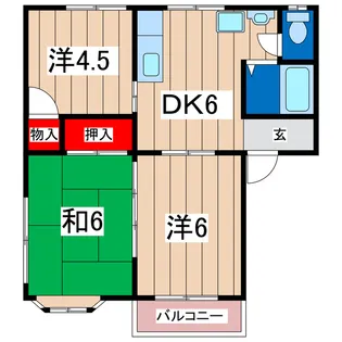 フローラルハイツ2号棟【2階】の間取り
