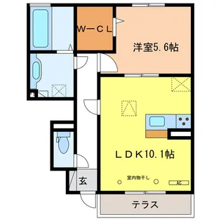 岐阜県各務原市川島河田町【アパート】の間取り