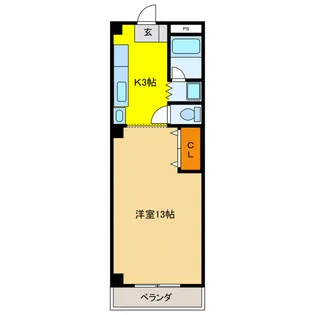岐阜県岐阜市織田塚町1【マンション】の間取り
