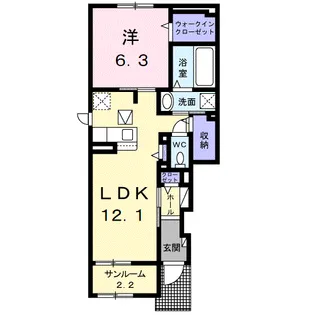 ネオプレイスA【1階】の間取り