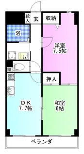 グッドフラット浦安【1階】の間取り