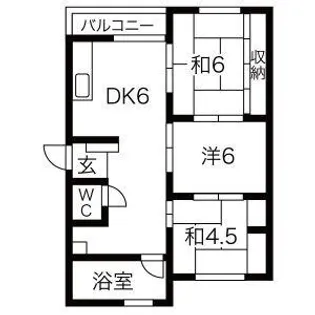 西鶉第二ビル【4階】の間取り