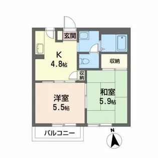 フレグランス東桜山【2階】の間取り