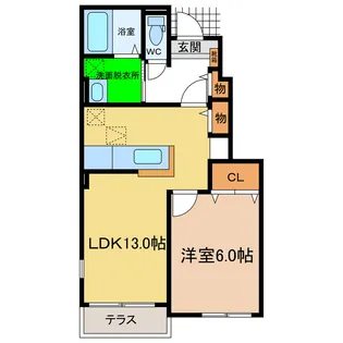 徳島県阿南市那賀川町上福井橋本【アパート】の間取り