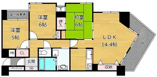 バレーヒルズ津田駅前【13階】の間取り