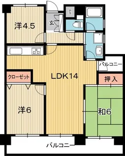 高知県高知市中宝永町【マンション】の間取り