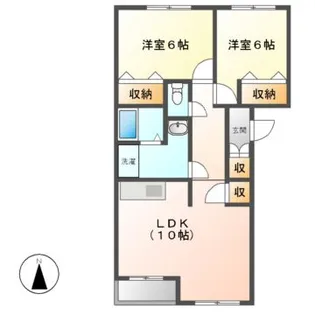 マリンパレスB棟【2階】の間取り