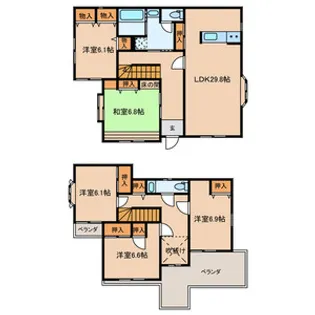 千葉県柏市旭町2【一戸建】の間取り
