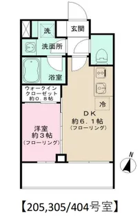 1DKの間取り画像