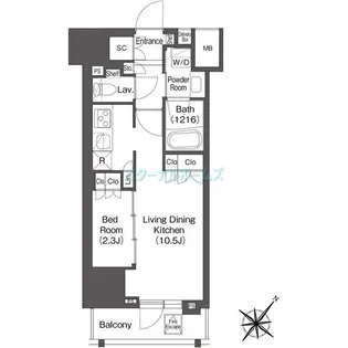 東京都渋谷区代々木2【マンション】の間取り