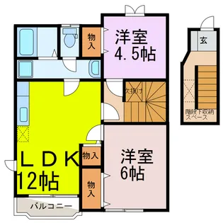 2LDKの間取り画像