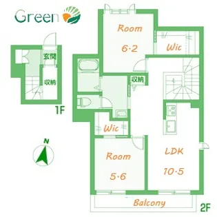 神奈川県茅ヶ崎市松が丘1【アパート】の間取り