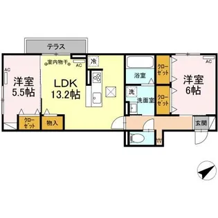 ディーシャンブル大黒田II【1階】の間取り