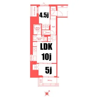 WORVE横浜伊勢佐木町【14階】の間取り