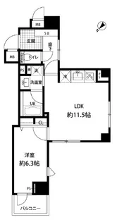 ルクレ日本橋馬喰町【3階】の間取り