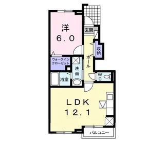 カーサ・レクエルドD【1階】の間取り