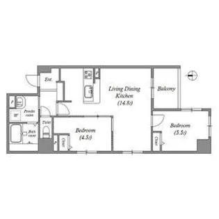 ヴィラ御所南【4階】の間取り