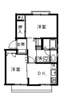 ビュー・もくせい B棟【1階】の間取り
