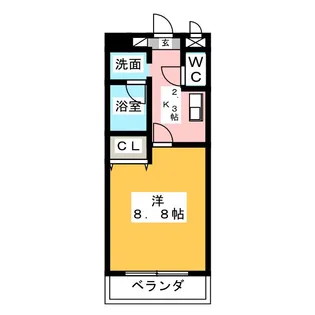 サンパティーク寿々来【1階】の間取り