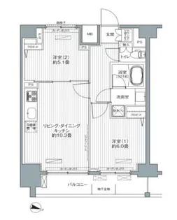 センテニアル王子神谷【10階】の間取り