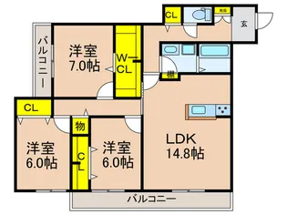 仮)枚方市楠葉朝日町新築【2階】の間取り