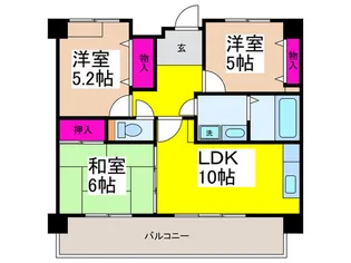 メビウス平野東レジデンス【6階】の間取り