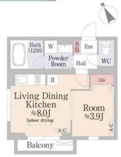 SQUARE市谷河田町hillside【1階】の間取り