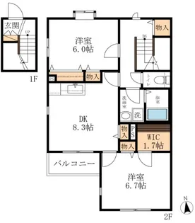 エステートTAIKEI【2階】の間取り