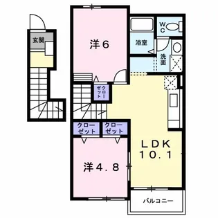 フィオーレB【2階】の間取り