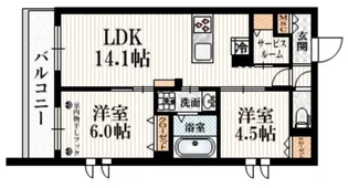 東京都世田谷区上祖師谷2【マンション】の間取り