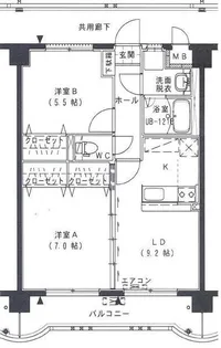 三門マンション【4階】の間取り