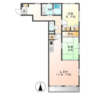 シティーガーデン小碓【4階】の間取り