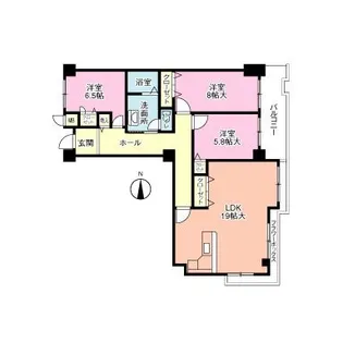 グランドパレス学園前【1階】の間取り