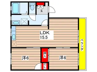 フレグランス城ヶ丘【2階】の間取り