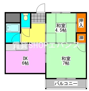 昭和コーポ谷津C棟【2階】の間取り