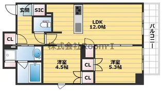 ソルティア大手前【9階】の間取り