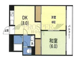 都マンション鶴橋【3階】の間取り