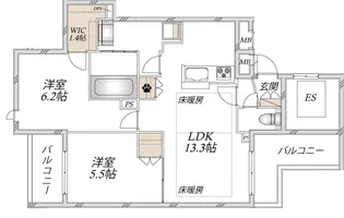 ウエスト・ノワール【2階】の間取り