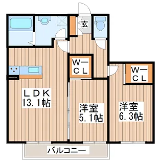 シャーメゾンソレイユ【2階】の間取り