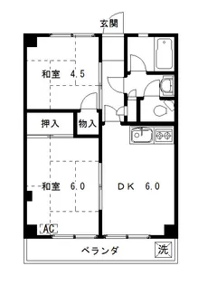 サンファミリー国立【2階】の間取り