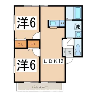 サニーコートB【1階】の間取り