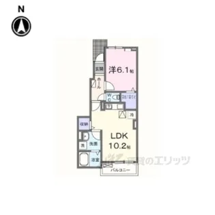 ポンテリブロK・1【1階】の間取り