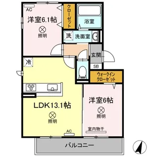 クレスト高柳【3階】の間取り