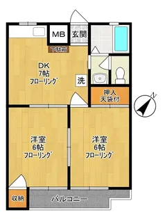 カトレヤマンション【2階】の間取り
