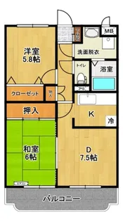 善宝池マンション【2階】の間取り