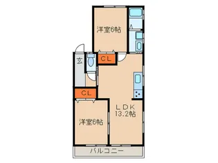 リバ-サイド庄内I【2階】の間取り