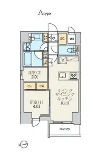 クレストコート北千住レジデンス【4階】の間取り