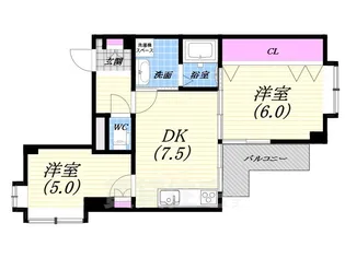 ネオグルント甲子園口【2階】の間取り