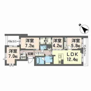 フェリシード野沢【2階】の間取り